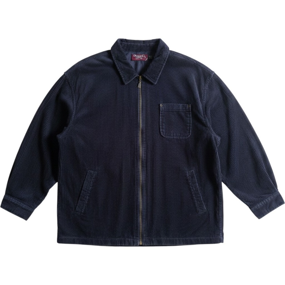 Denim & Co Navy Blue Corduroy Zip Front Shirt Jacket Shacket Womens 3X Oversized